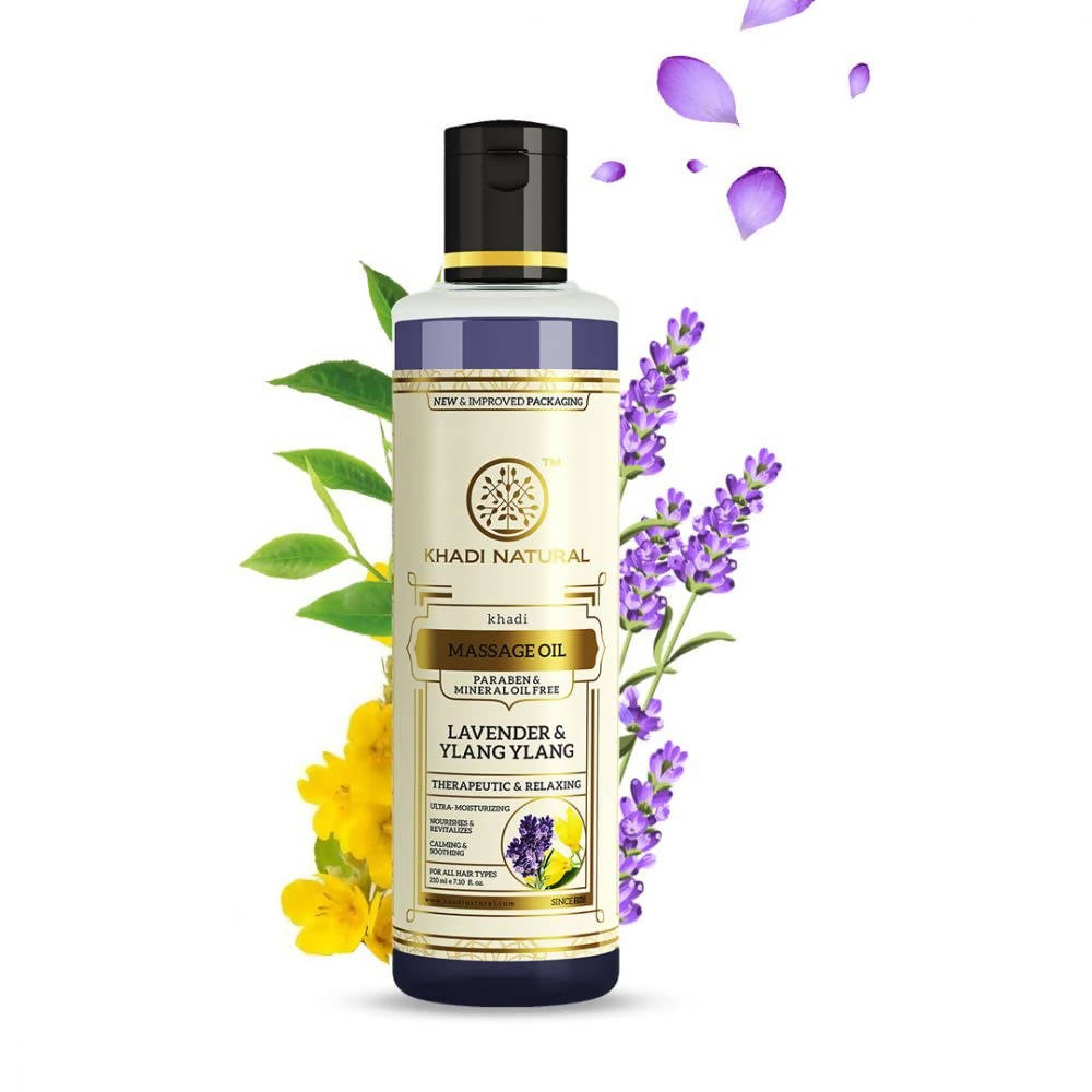 Khadi Natural Lavender & Ylang Ylang massage Oil Paraben & Mineral Oil Free | Grocsy