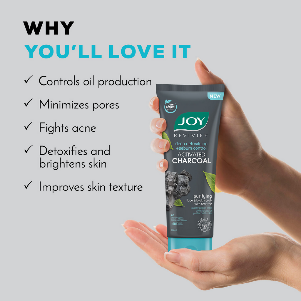 Joy Purifying & Exfoliating Charcoal Face & Body Scrub | Grocsy