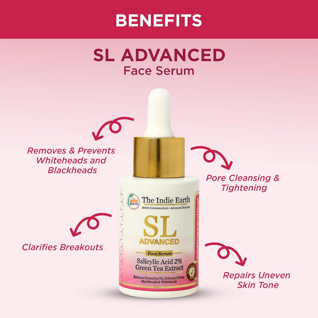 The Indie Earth SL Advanced Salicylic Acid 2% & Green Tea Extract Face Serum | Grocsy