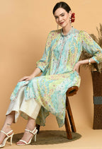 Joban Fashion Print Chinnon Kurta Set | Grocsy