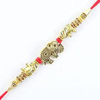 Ethnic Elephant Pearl Rakhi & Soan Papdi | Grocsy