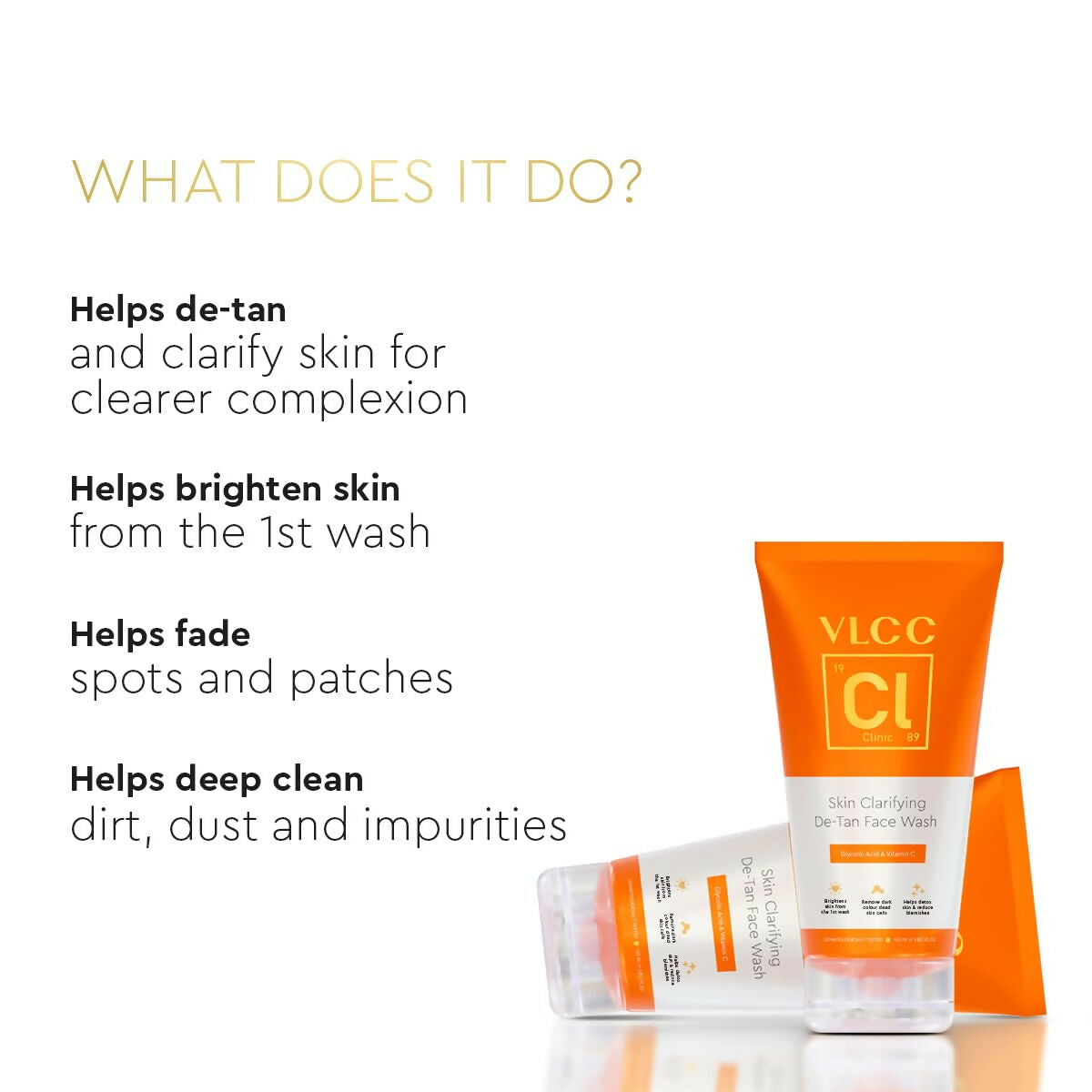 VLCC Clinic Skin Clarifying De-Tan Face Wash | Grocsy