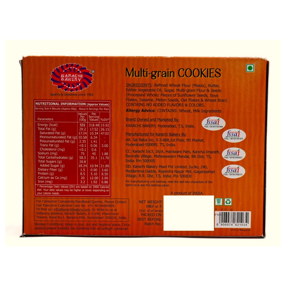 Karachi Bakery Multi Grain Cookies | Grocsy
