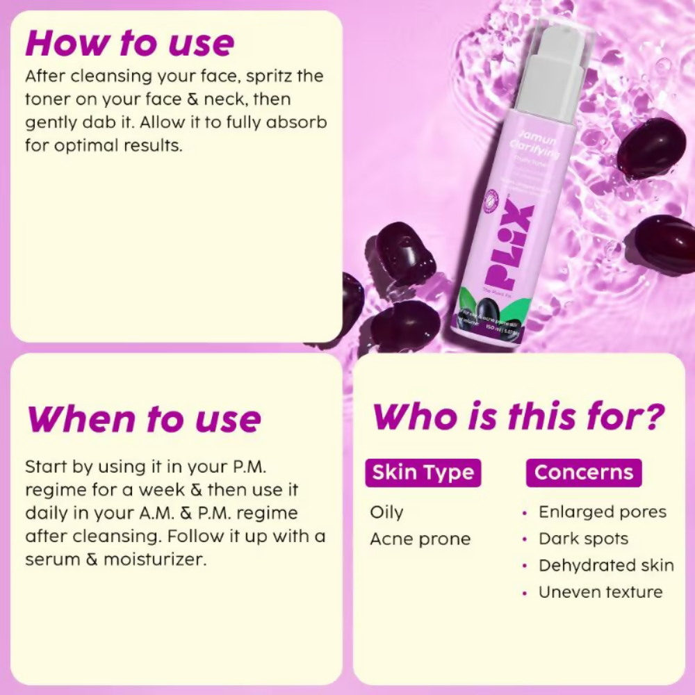 PLIX The Plant Fix Jamun Clarifying Fruity Toner | Grocsy