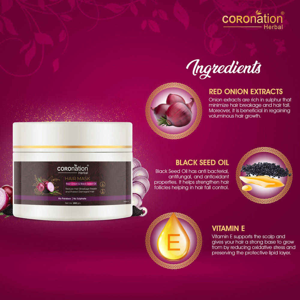 Coronation Herbal Red Onion & Black Seed Oil Hair Mask | Grocsy