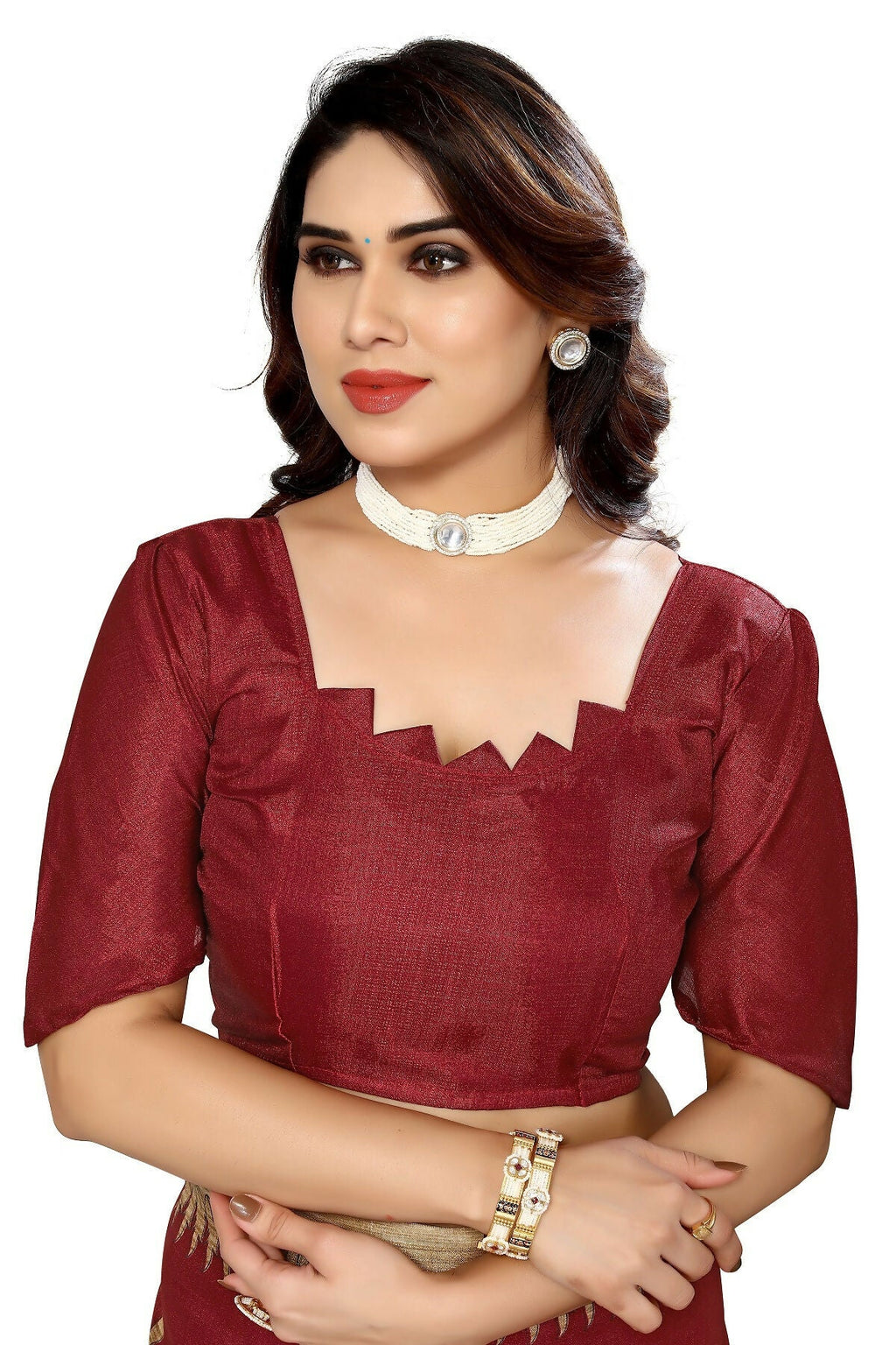 Vamika maroon Printed Art Silk Saree | Grocsy