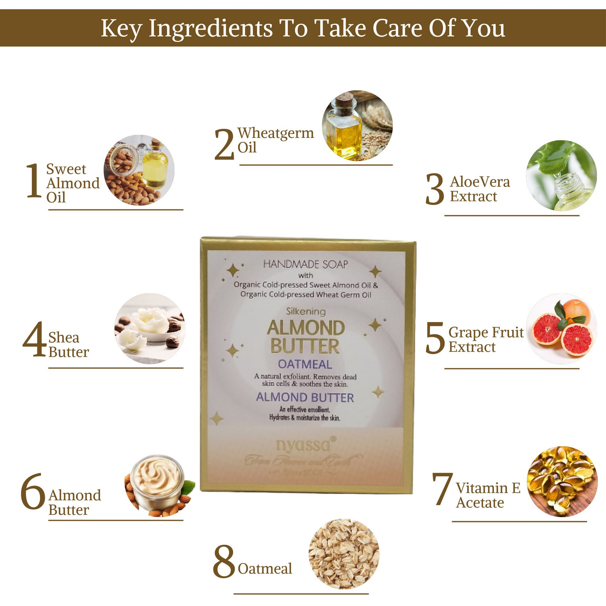 Nyassa Silkening Almond Butter Luxurious Handmade Soap | Grocsy