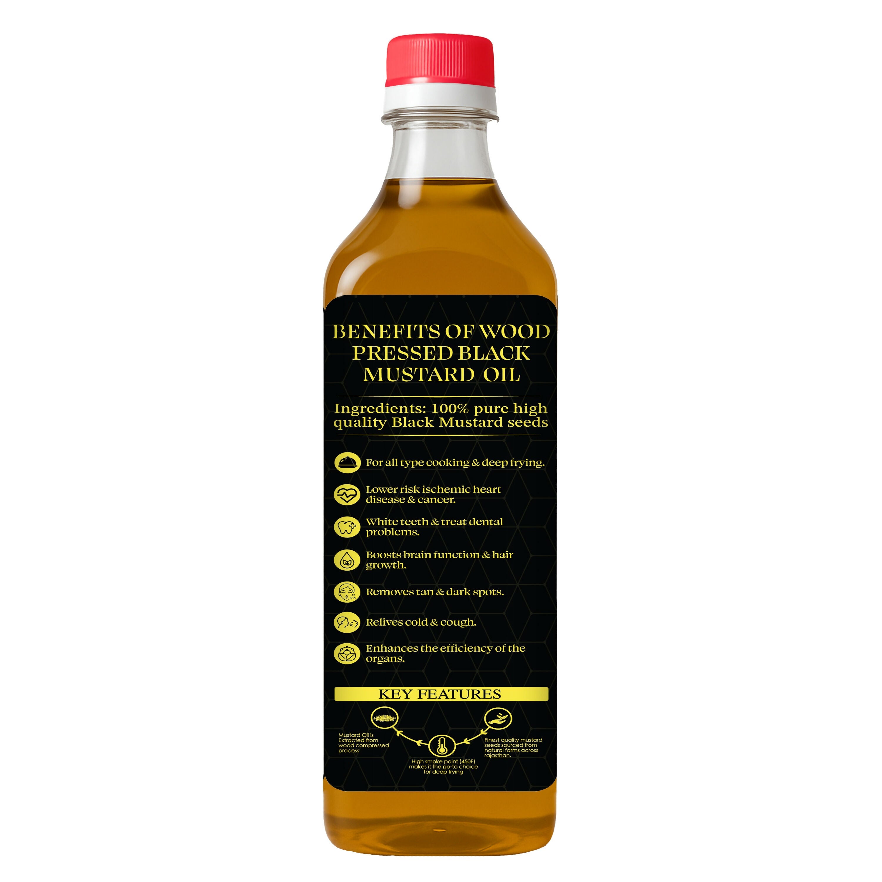Dorjee Wellness Wood Pressed Black Mustard Oil | Grocsy