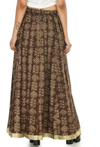 Mominos Fashion Moeza Cotton Coffee Color Printed Lehenga (Lancha) | Grocsy