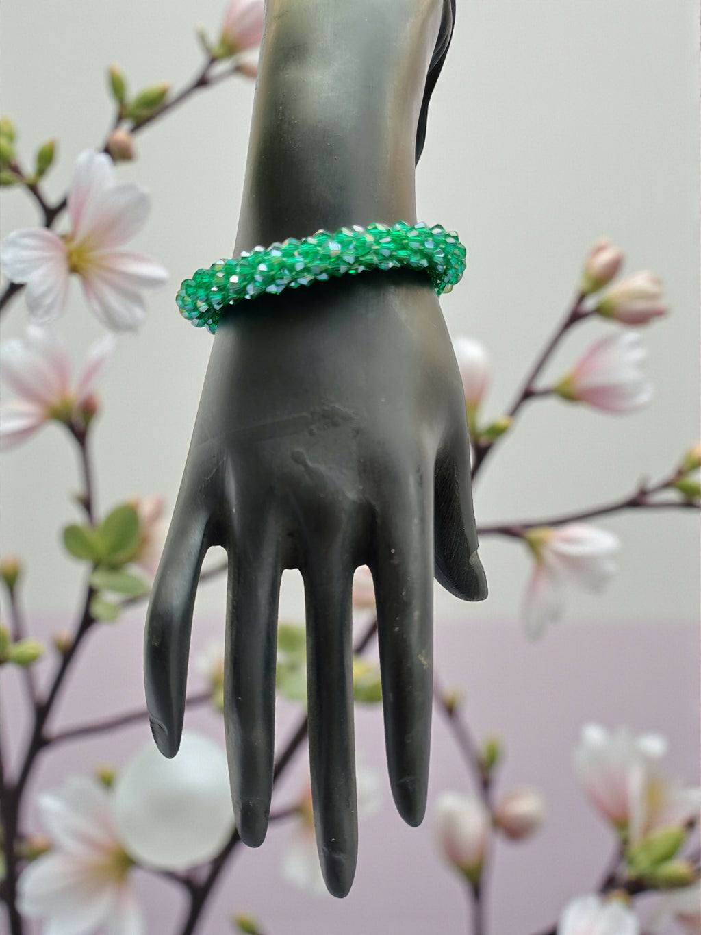 Inhanns Unisex Crystal Bloom – Adjustable Crystal Bead Bracelets - Sea Green | Grocsy