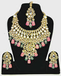 Joban Fashion Hand Made High Quality Gold Plated Base Metal Alloy Kundan Stone Studded Kundan Jewellery Set | Grocsy