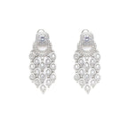 Long Diamond Studded Dangler Earrings- Ruby Raang | Grocsy