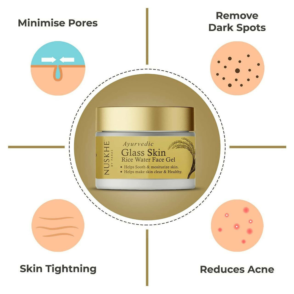 Nuskhe By Paras Ayurvedic Glass Skin Rice Water Face Gel | Grocsy