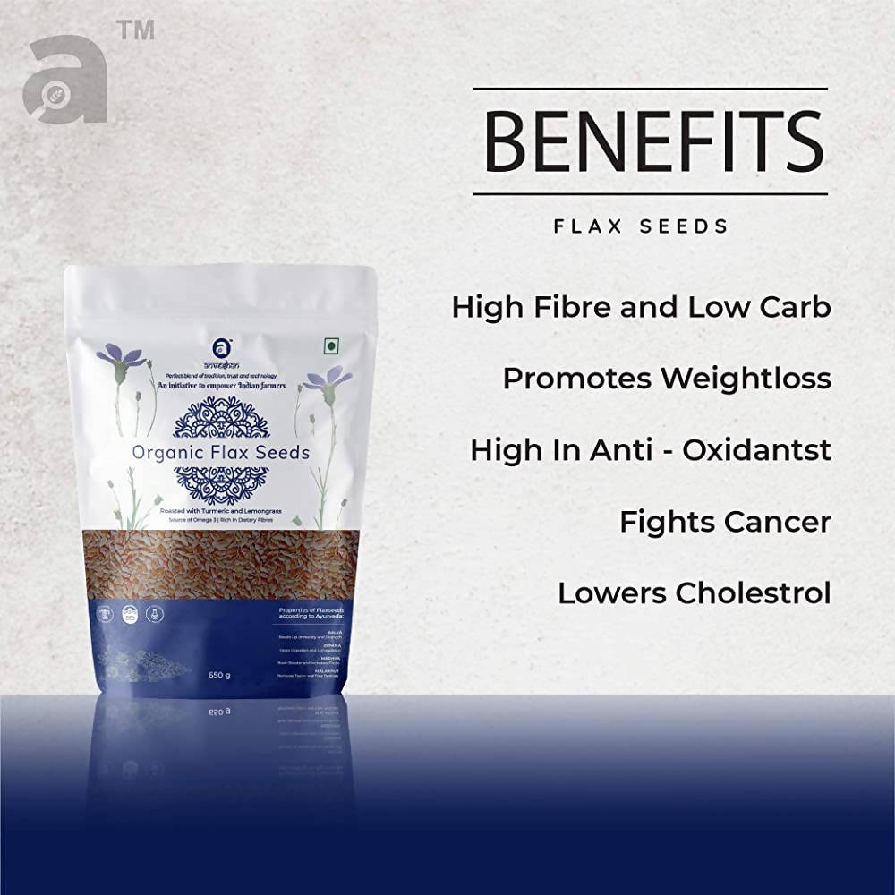 Anveshan Organic Roasted Flax Seeds | Grocsy