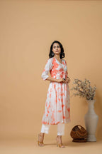 Joban Fashion Peach Tie & Dye Kurta Pant Set | Grocsy