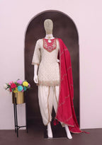 Anaita White Embroidered Silk Stitched Dhoti Suit | Grocsy