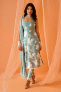 Teeya Creation Sea Green Color Designer Chinnon Silk Digital Print Kurt | Grocsy
