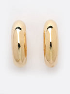 NVR Women Gold-Polished Circular-Shaped Half Hoop Earrings | Grocsy
