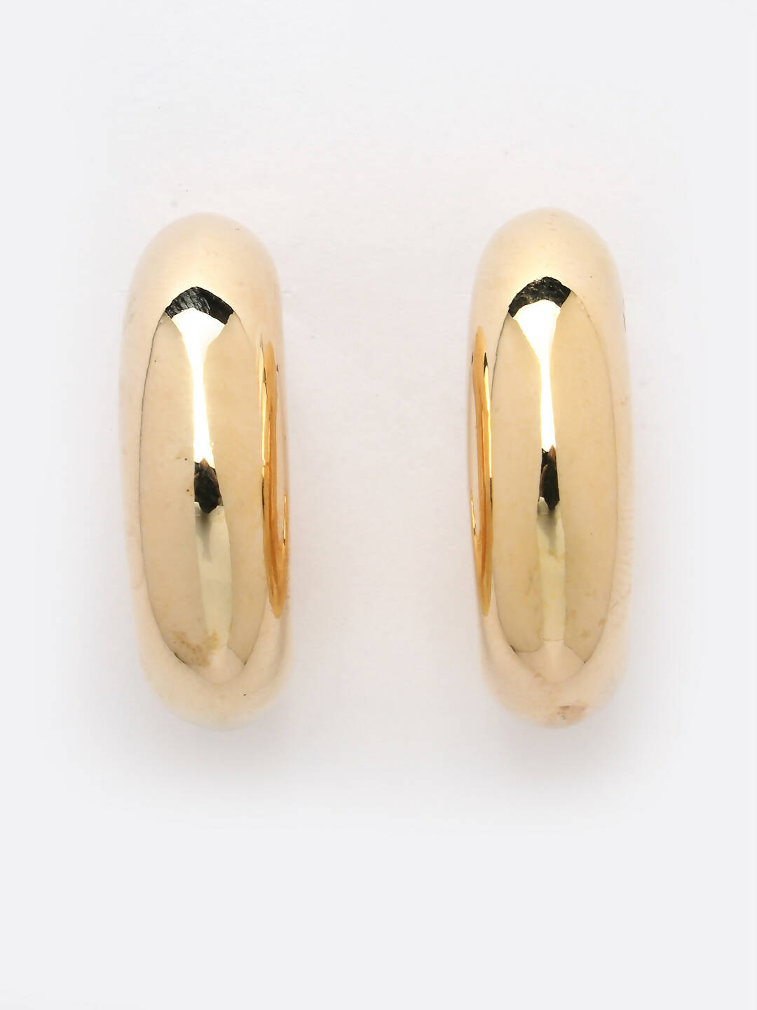 NVR Women Gold-Polished Circular-Shaped Half Hoop Earrings | Grocsy