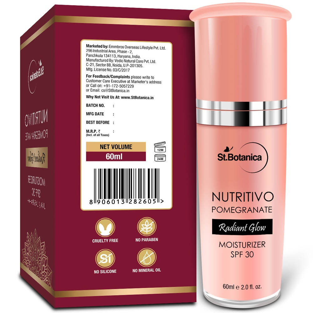 St.Botanica Nutritivo Pomegranate Radiant Glow Moisturiser SPF 30 | Grocsy