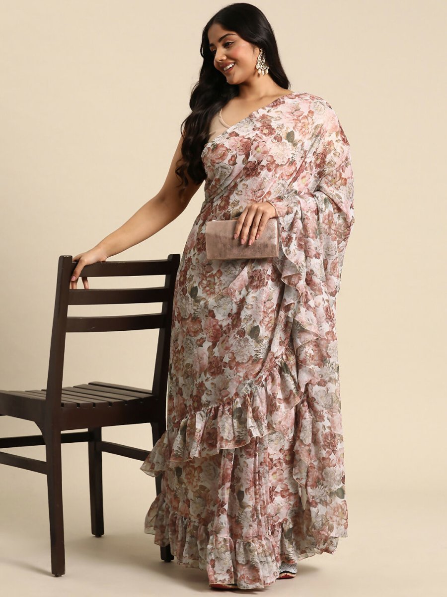 Ahalyaa Women's Traditional wear Saree - Pink | Grocsy