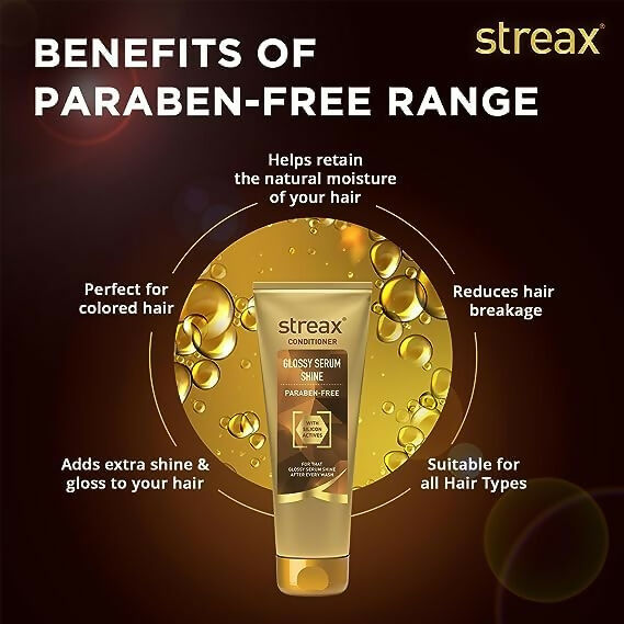 Streax Glossy Serum Shine Hair Conditioner For Dull & Dry Hair, With Silicon Actives for Shiny Hair & Frizz Control | Grocsy