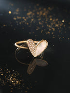 NVR Women's Gold-Polished Stylish Ring With Ad Stones | Grocsy
