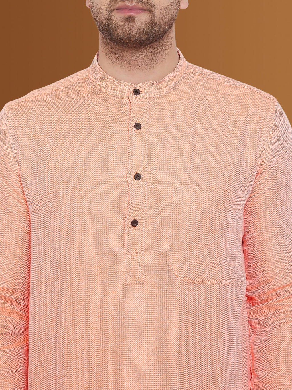 Even Apparels Men's Pure Cotton Orange Kurta | Grocsy