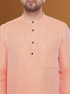 Even Apparels Men's Pure Cotton Orange Kurta | Grocsy