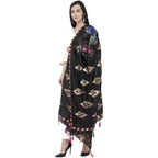 A R Silk Silk Peacock Multi Fancy Dupatta Color Black Dupatta or Chunni | Grocsy