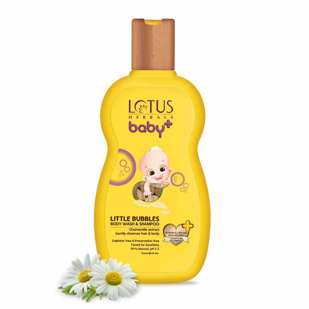 Lotus Herbals Baby+ Little Bubbles Body Wash & Shampoo (200 Ml) | Grocsy