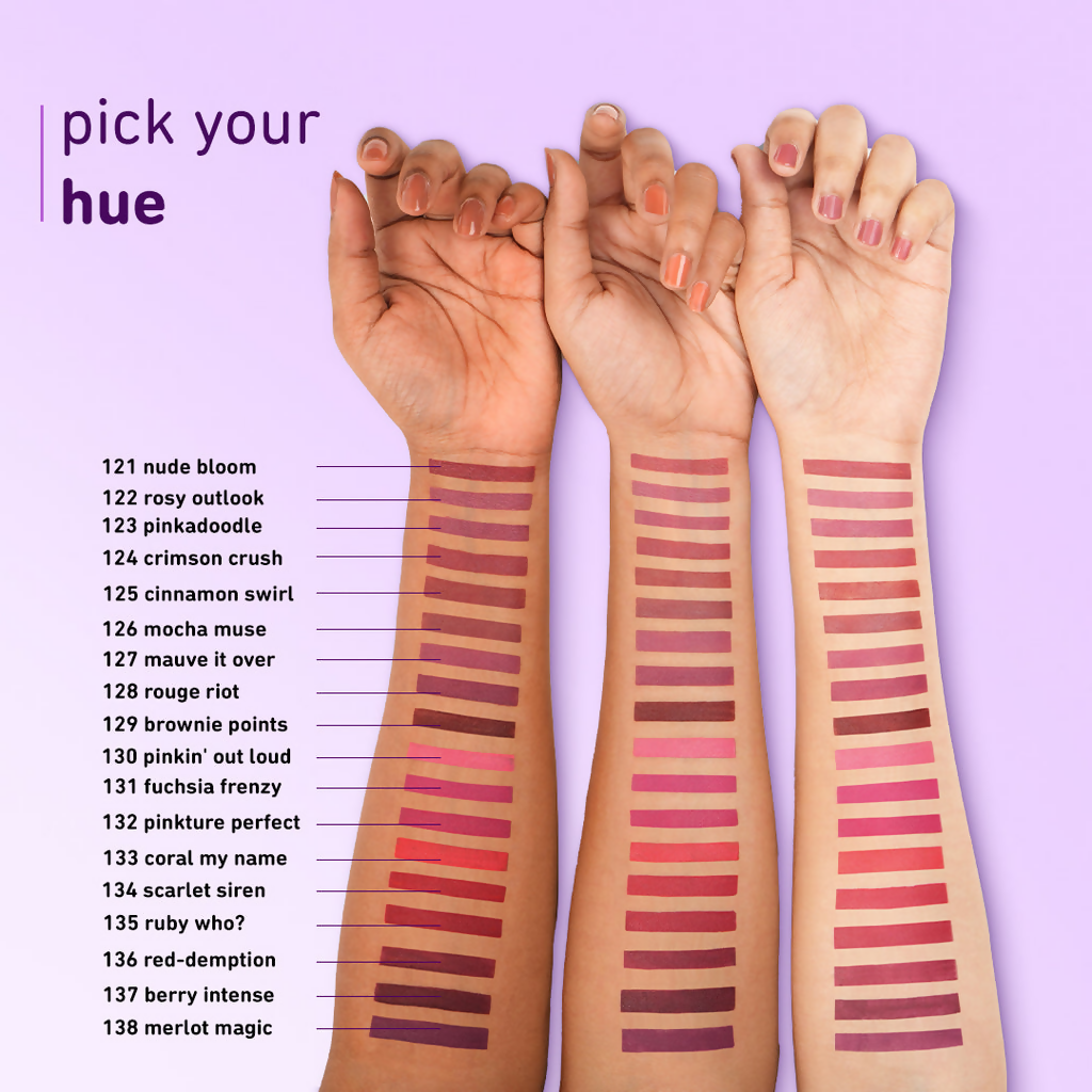 Plum Butter Crème Matte Lipstick Pinkadoodle - 123 (Brownish Pink) | Grocsy