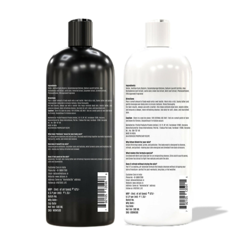 Detoxie Body Wash with Loofah - Urban Shield & Wellness | Grocsy