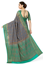 Mimosa Women's Charcoal Grey Patola Art Silk Saree | Grocsy
