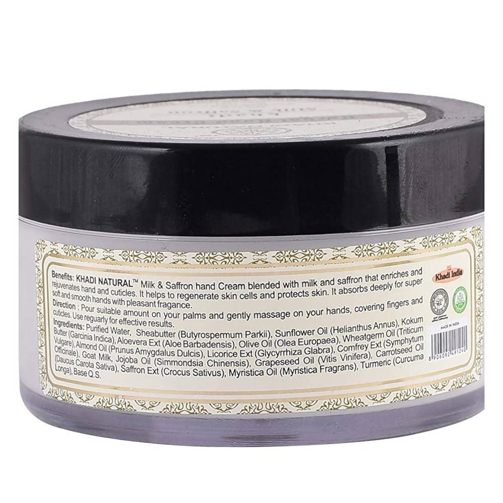 Khadi Natural Milk & Saffron Hand Cream | Grocsy