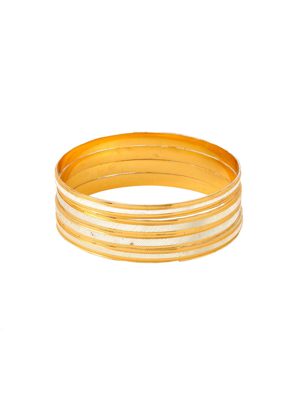 NVR Women's Set of 4 Gold-Polished Traditional Bangles | Grocsy