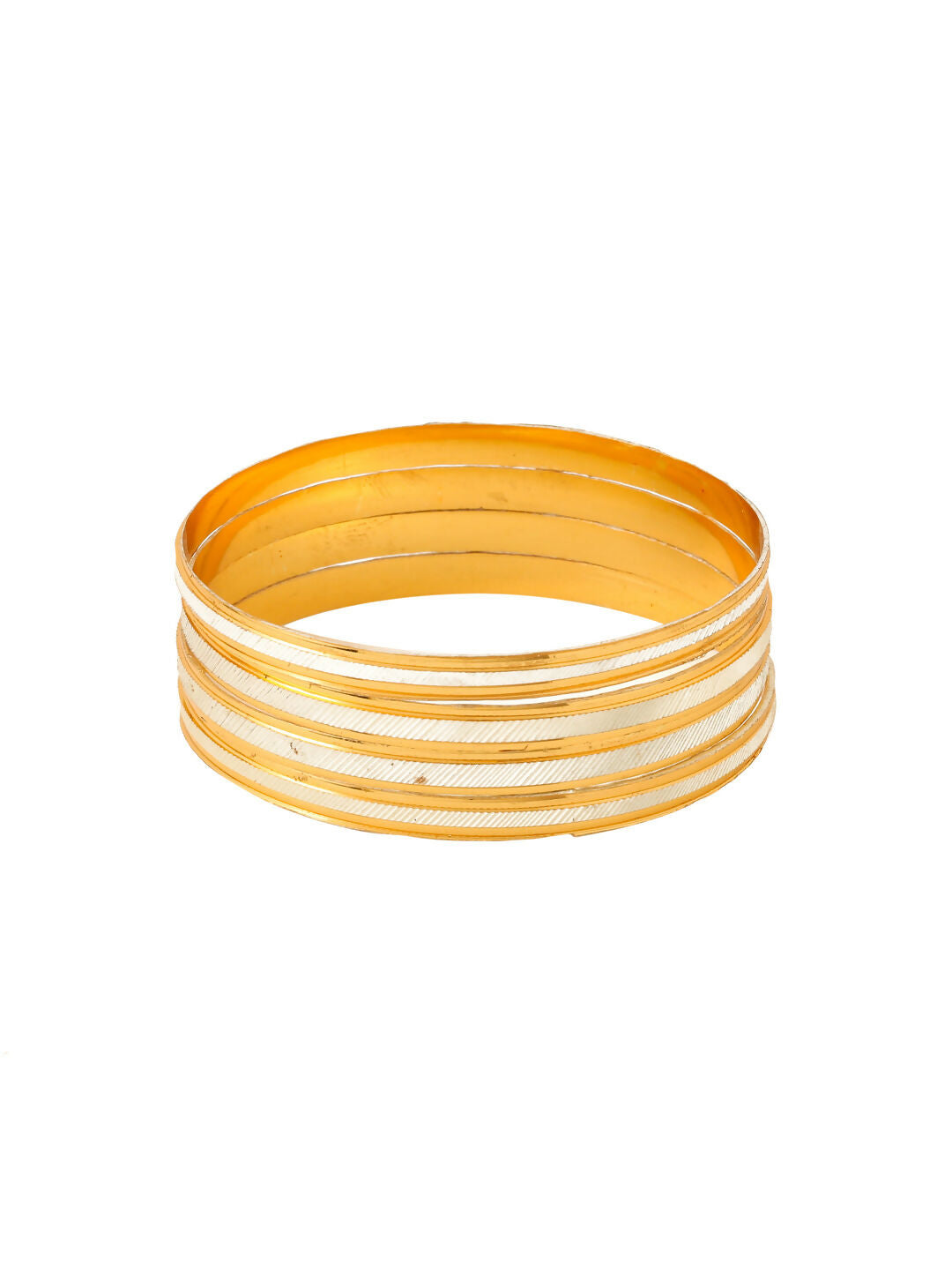 NVR Women's Set of 4 Gold-Polished Traditional Bangles | Grocsy