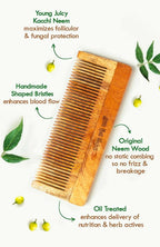 Nat Habit Fine Tooth Kacchi Neem Styling Comb | Grocsy