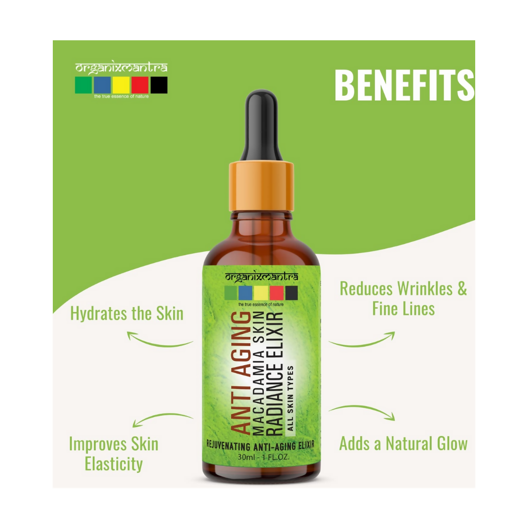 Organix Mantra Anti-Aging Macadamia Radiance Elixir Natural Face Care Serum | Grocsy