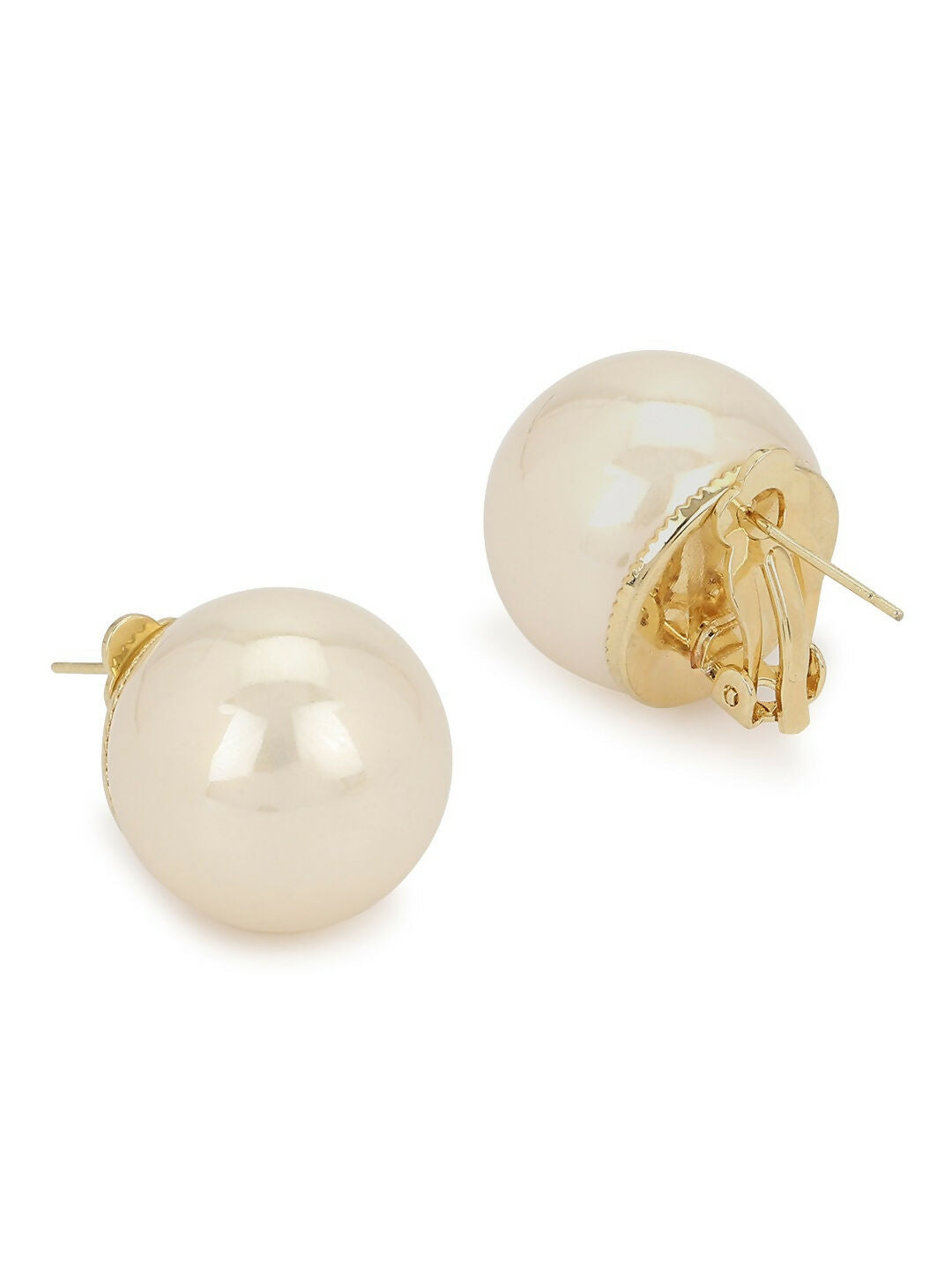 Cream Shine Pearl Studs- Ruby Raang | Grocsy