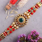 American Diamond Motif Rakhi and Cadbury Silk Chocolates | Grocsy