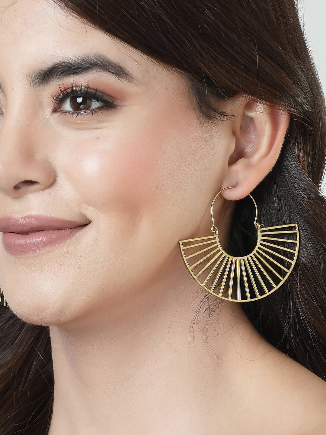 NVR Women Golden Hoop Earrings | Grocsy