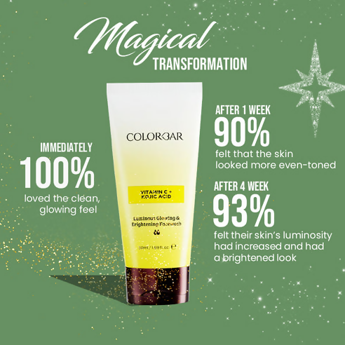 Colorbar Luminous Glowing & Brightening Face Wash with Vitamin C & Kojic Acid | Grocsy
