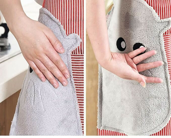 Yanci Waterproof Kitchen Apron With Pockets-Red | Grocsy