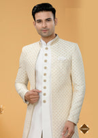 Joban Fashion Men's White Art Silk Plain Kurta Pyjama set | Grocsy