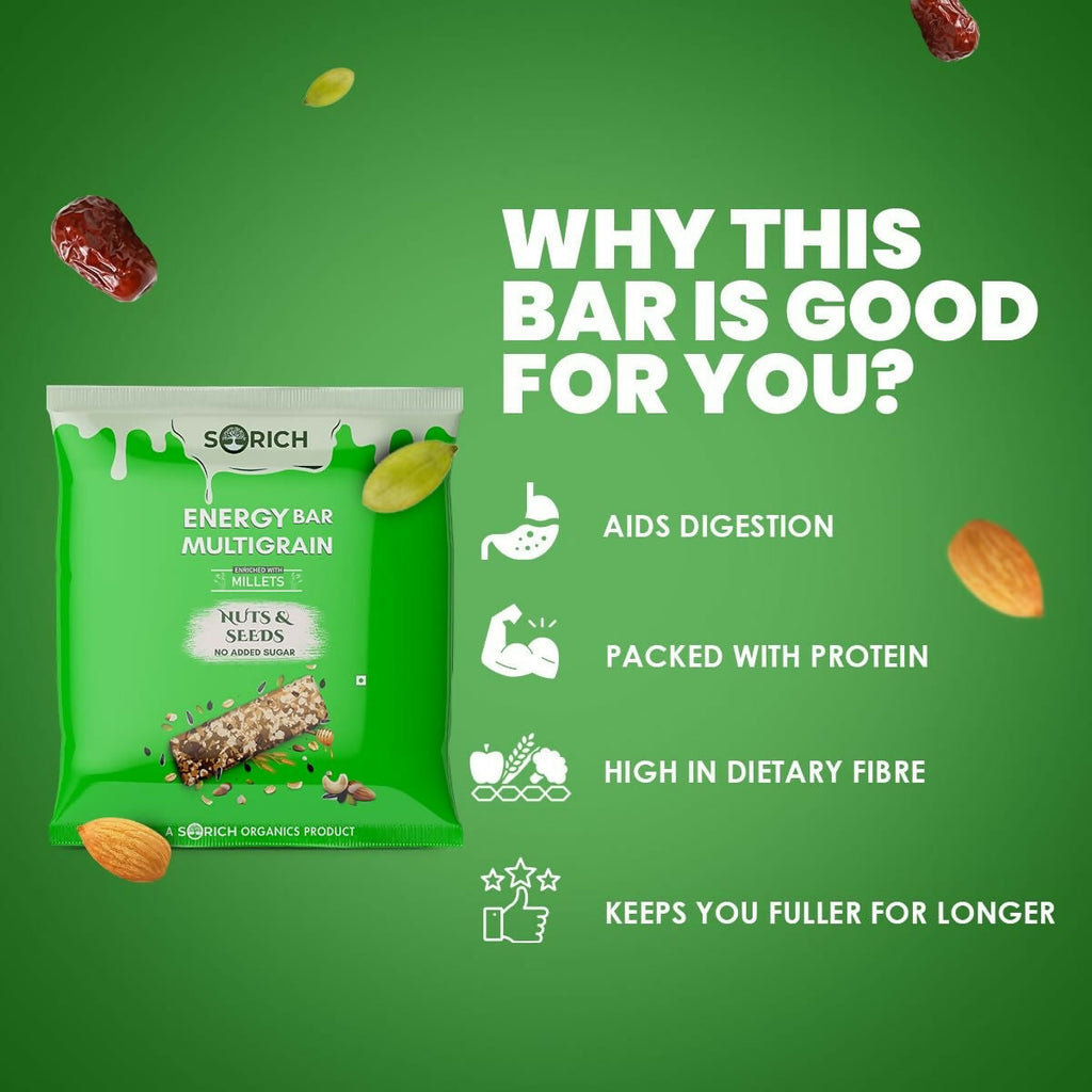 Sorich Organics Multigrain Energy Mini Bars Nut & Seeds | Grocsy