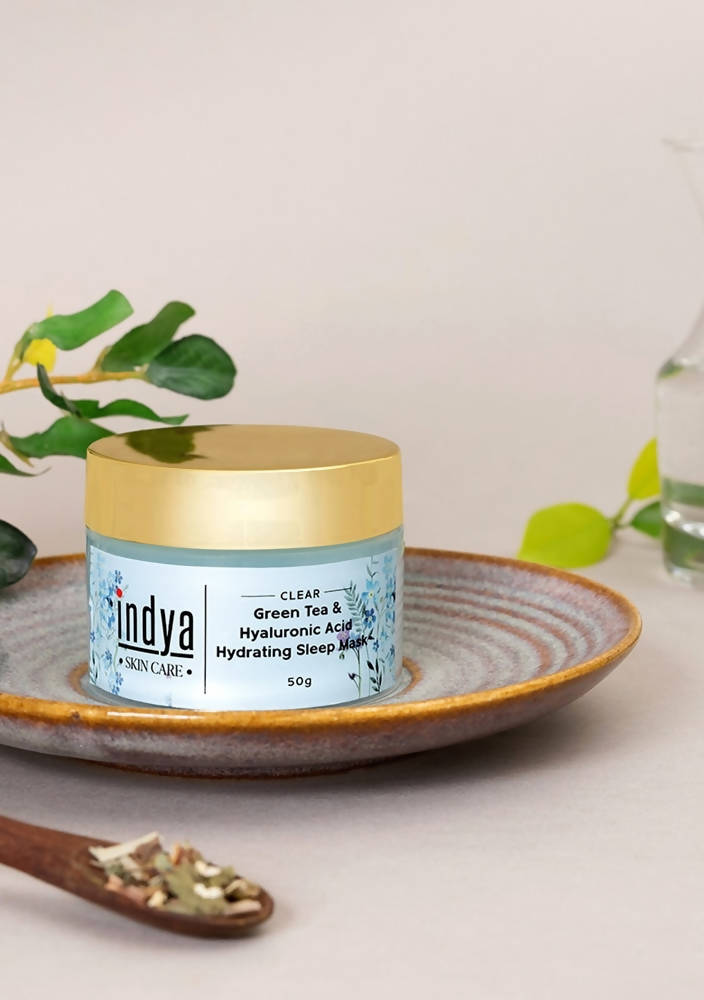 Indya Green Tea & Hyaluronic Acid Hydrating Sleep Mask | Grocsy