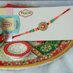 Indianvibez Meenakari Work With Stone Fancy Desginer Rakhi | Grocsy