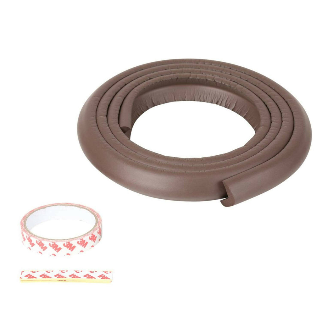 Safe-O-Kid Unique High Density L-Shaped 2 Mtr Long Large Edge Guard Strips-Brown | Grocsy
