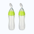 Safe-O-Kid Easy Set of 2 Squeezy Silicone Food Feeder Spoon (Soft Tip) Bottle- Green- 90mL | Grocsy